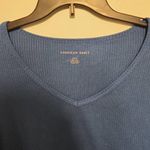 American Eagle  Blue V- neck Long Sleeve Tee L Oversized Ribbed Photo 1