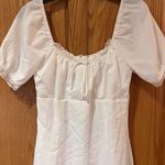 Princess Polly Love Lies Puff Sleeve Lace Trim Lined Mini Dress in White Size 2 Photo 9