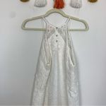 Entro  Eyelet Embroidery Scallop Trim Halter Neck White Dress Size Medium Photo 5