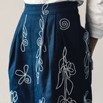 Mara Hoffman Florence Embroidered Navy Pencil Midi Skirt Size 0 Organic Cotton Photo 11