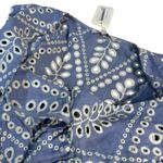 Olivaceous  Eyelet Chambray Peasant Blouse Blue Prairie Cottagecore Size Large Photo 5