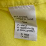 Theory Linen Smocked Cap Sleeve Top Medium Yellow Photo 3