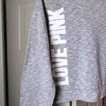PINK - Victoria's Secret  cropped love pink" hoodie pullover sweater in gray and white size small. Photo 5