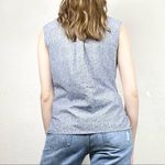 Nike  Golf Blue & White Floral Sleeveless Button Up Shirt Photo 1