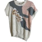 Western Connection Floral Knit Sweater 80’s vintage size medium White Photo 0