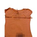 Macrame Lace Boho T Shirt Bohemian Hippie Floral Flower Sz Medium Orange Photo 7