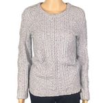 BODEN light grey heather chunky cable and mixed knits sweater Size 6 EUC Gray Photo 0