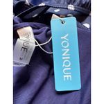 Yonique Navy Polka Dot One Piece Swimdress‎ Skirted Swimsuit Medium Blue Photo 3