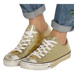 Converse  Chuck Taylor All Star CTAS OX Gold Lame Distressed Sneaker Holiday shoe Photo 0