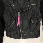 Superdry  Olive Biker Jacket Leather Zip Down Photo 2