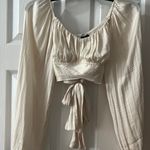 Windsor CREAM Long Sleeve Crop Top, Size Small Photo 0