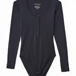 Everlane  Womens Balletcore Pima Cotton Scoop Neck Long‎ Sleeve Henley Bodysuit S Photo 0