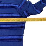 Chico's Design Womens Royal Blue stripe Side Slit Button Down Shirt Size 1 Photo 4