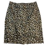 J.Crew Women's Brown Black Leopard Print Straight Pencil Skirt Size 4 Back Zip Photo 0