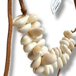 Free People  Katie Leather Shell Choker NWT Layered Necklace Beach Bohemian Surf Photo 8