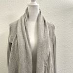 AllSaints Shawl Collar Exposed Seam Drape Cardigan Sweater Pockets Gray size 8 Photo 1