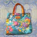 Lilly Pulitzer for Este Lauder Floral Canvas Tote 15X13 Beach Pool Vacation Photo 0
