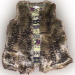 Mossimo Faux Fur Brown Speckled Furry Fuzzy Vest XS Boho Indie Hippie Photo 0
