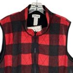 Women’s Buffalo Plaid Zip Up Vest Jacket New Size Medium Red Photo 1