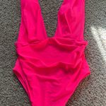 One Piece Neon Pink Open Back  Swimsuit Photo 0