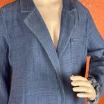 Soft Surroundings  Jacket Chambray Blazer Snap Fringe Hem & Sleeve Size L. B38 Photo 6