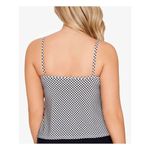 Swim Solutions Tankini Top Tiered Shelf Bra Gingham Plaid Black White 8 Photo 1