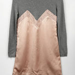 English Factory Women's Lightweight Casual Dress Long Sleeve Pink Gray Size XS Photo 0