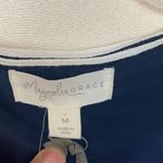 magnolia grace womens medium navy blue tunic shirt stitch fix textured lilly whi Photo 1