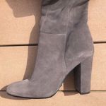 Gianni Bini Ventah Suede Block Heel Wide Calf Over The Knee Boots Gray Photo 5