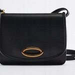 ZARA black genuine leather crossbody purse bag Photo 0