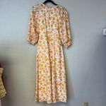 Keepsake Yellow Pink Floral Short Sleeve Midi Dress Size Medium Photo 4