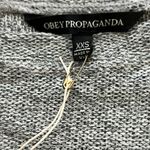 Obey NWT Propaganda Silver Lining Metallic Raglan Pullover Sweater | Silver XXS Photo 7