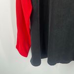 Chico's  TRAVELERS Shirt Size 12/14 Top Red Black Colorblock Wave Travel Vacation Photo 6