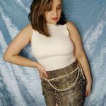 EXPRESS 00s snake skin print side split mini skirt Photo 1