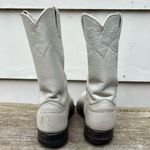 Justin Boots Vintage 90s White Eggshell Pearl Roper Pull On Cowgirl Western 6.5B Photo 4