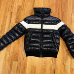 SAM. Starburst Single Stripe Puffer Bomber Jacket Black Photo 0