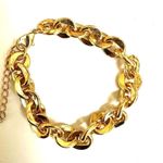 Gold tone link chain bracelet Photo 6