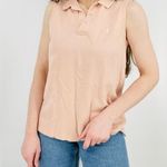 Ralph Lauren  nude pink collared sleeveless tennis prep top size M Photo 3