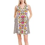 Jude Connally Jacey Floral Damask Paisley Block Bright Geometric Print Dress XS Pink Photo 2