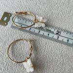 Lulus Gold hoops + white butterfly earrings Photo 3