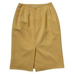 Golden Yellow Ribbed Pencil Skirt Photo 1