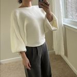 Zenana Outfitters Ribbed dolman balloon sleeve Sweater. M Photo 3