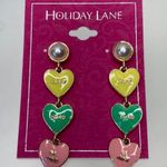 Macy's Holiday Lane Women’s Gold-Tone Imitation Pearl & Valentine Heart Drop Earrings Photo 6