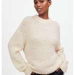 Madewell NWT Wool-Alpaca Blend Bouclé-Knit Oversized Sweater Alabaster Cream Photo 0