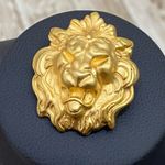 Head Vintage Gold tone Lion  Brooch Photo 4