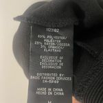 Mario Serrani Italy Dress MEDIUM Black Ribbed Scoop Neck Shift Short Sleeve Photo 5