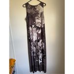 90's Vintage Apt 9 Womens Black Floral Long VNeck Maxi SlipDress sz L Whimsigoth Size L Photo 2
