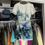 Bec & Bridge  blue watercolor cut out short sleeve mini dress 4 Photo 2