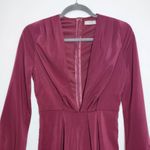 Tobi Oxblood Long Sleeve Short Romper with Deep V-Neck Size Small Photo 2