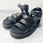 Dr. Martens NEW NWT Blaire Gunmetal Wild Croc Emboss Leather Sandals Size US 7 Photo 1